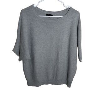 Quince Sweater Women's Medium Gray Pullover Dolman Short Sleeve Knit Casual Top
